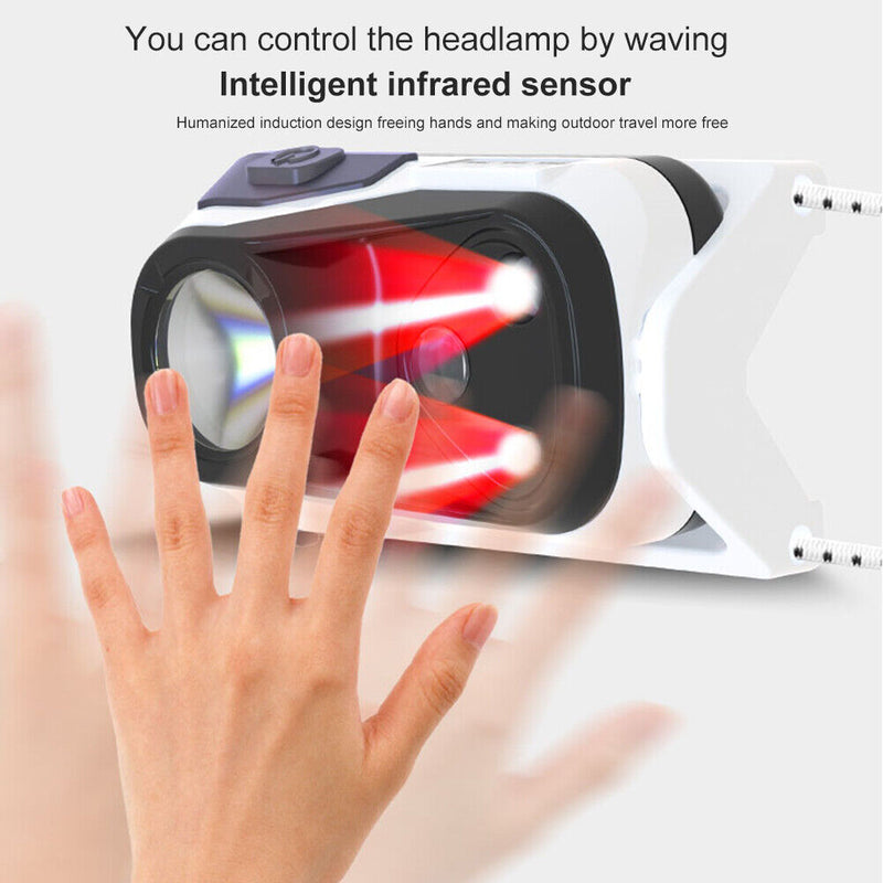 Super Bright Sensor Waterproof Headlamp USB Rechargeable Running Mini Torch L