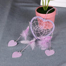 DIY Feathers Peach Heart Dreamcatcher Handmade Dream Catcher Net(Purple) Newly