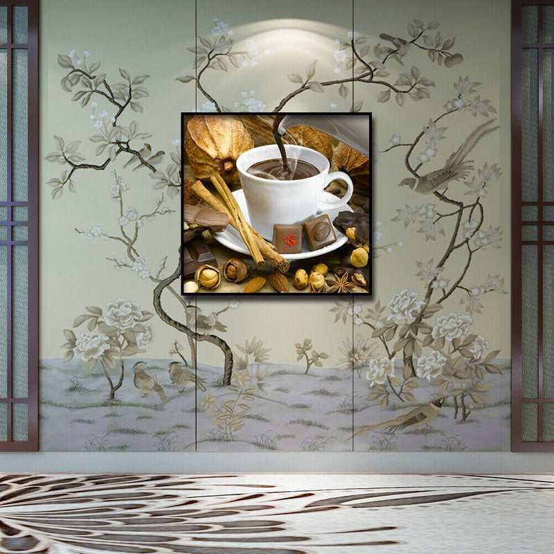 Pouring Coffee DIY Diamond Painting Full Round Drill Home Decoration 12x12
