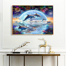 Dolphin Canvas Painted Oil Paint By Numbers DIY Wall Art Modern Bedroom Decor