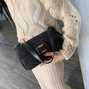 Corduroy Retro Women Shoulder Bag Pure Color Totes Elegant Travel Handbag Purse