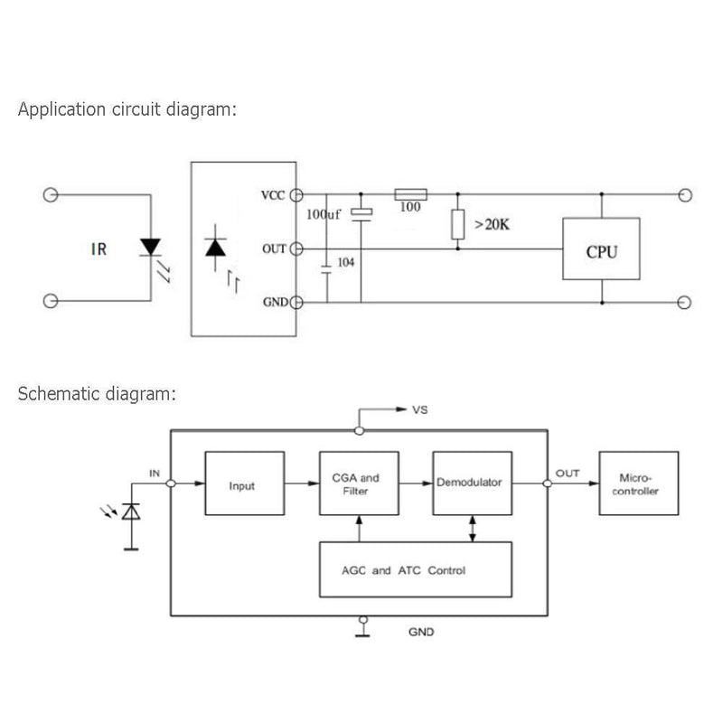 YouN CH1738 012 Infrared Receiver Module, 38 kHz, 10 pcs