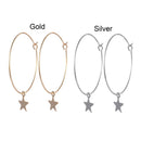 Bohemia Party Boho Gothic Large Circle Star Hoop Earrings Dangle Drop Ear Stud