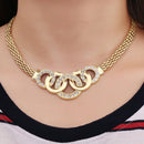 Alloy Diamond Jewelry Sets Stud Earring Ring Bracelet Necklace for Women