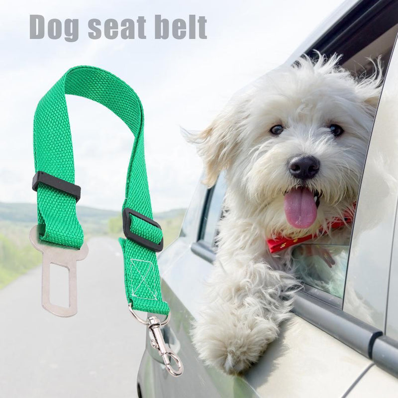 Car Pet Dog Seat Belt Puppy Safety Seatbelt Dog Harness Lead Clip (Green) Newly