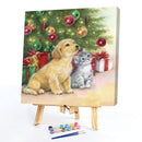 DIY Oil Paint by Numbers Christmas Cat Dog Pattern Acrylic Drawing Home Decor