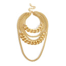 Hip Hop Jewelry Women Pendant Necklace Thick Curb Chain Punk Choker Multi-layer