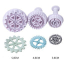 3Pcs/Set Sugarcraft Plunger Gear Shape Cake Tools Fondant Cutter Baking Mold