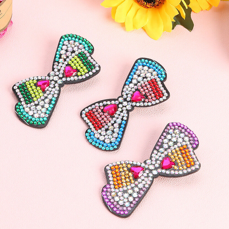 3pcs DIY Full Drill Diamond Painting Hair Clip Bow Love Women Hairpins Jewelry