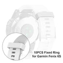 10x Silicone Band Keeper Loop for Garmin Fenix 6S Pro 6S 5S Plus 5S (White)