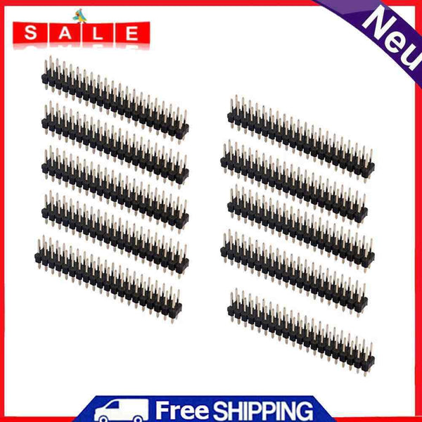 10pcs Dual Male Header 2.54mm 2x20pin Strips for Raspberry Pi ZERO GPIO