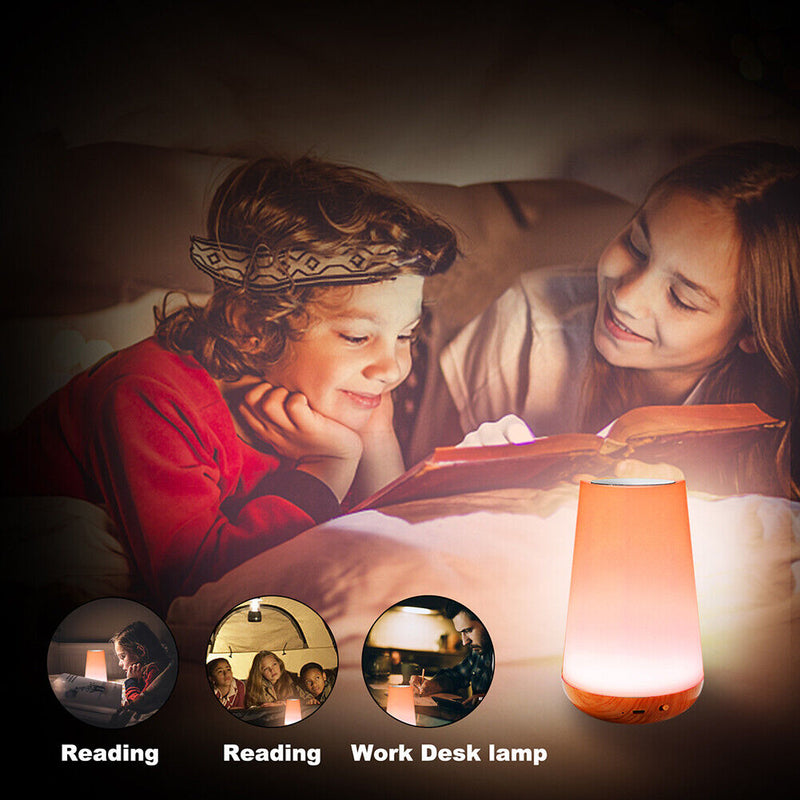 LED Colorful Touch Night Light Dimmable RGB Bedside Kid Bedroom Table Lamp Newly