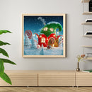 Hand Painted on Canvas DIY Christmas Cottage Oil Paint By Numbers Drawing Kit