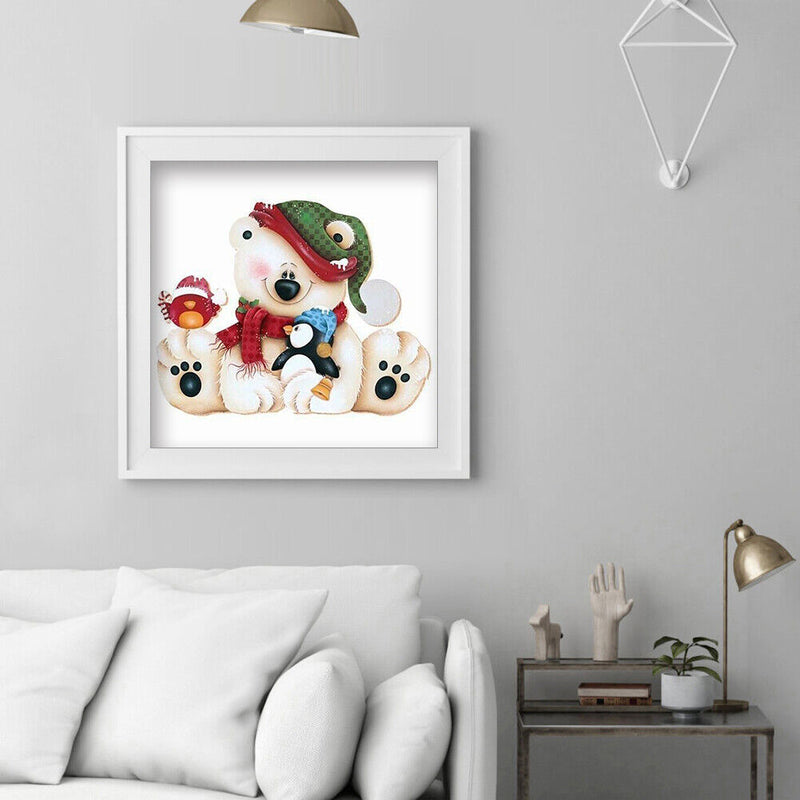 5D DIY Rhinestone Cute Bear Full Round Drill Diamond Painting Mosaic Home Decor