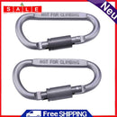 #QZO 2Pcs Carabiner Screw Lock D-Shaped Hook Keyring Clip Camping Hiking Who