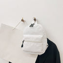 Women Solid Color Backpack Preppy Style School Nylon Mini Rucksack (White)