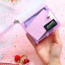 Fashion Girls Bling Transparent ID Card Holder PVC Women Glitter Folding Wallet