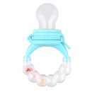 Baby Food Bite Bag Infant Feed Bell Chew Soother Pacifier Device (White)(M)