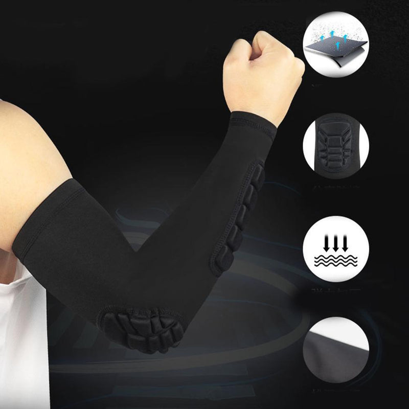 Elbow Support Crashproof Elastic Basketball Sports Arm Sleeve Protector (L)