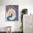 Oil Paint By Numbers Peafowl Frameless Picture Craft Kit for Home Living Room