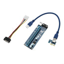 USB 3.0 PCI-E Express 1x to 16x Extender Riser Card Adapter SATA Power Cable