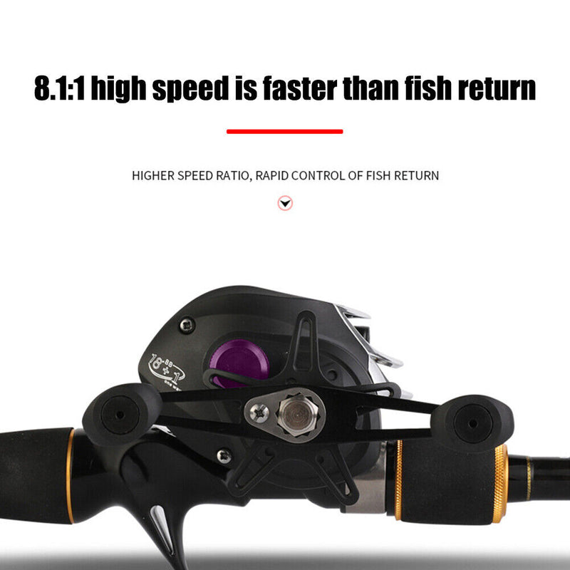 Bait Casting Reel Magnetic Brake System 8kg Max Drag 7.2/1 High Speed Fish Wheel