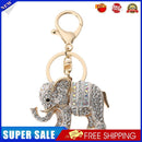 Popular Inlaid Color Cast Elephant Keychain Ladies Bag Pendant(White)