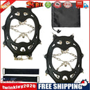 19 Studs Ice Gripper Spikes Stainless Steel Climbing Crampons (Black XL)