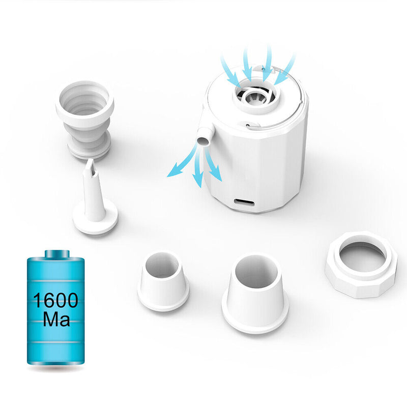 Mini Wireless Air Pump Electric Swimming Ring Pool Floats Inflator (White) Newly