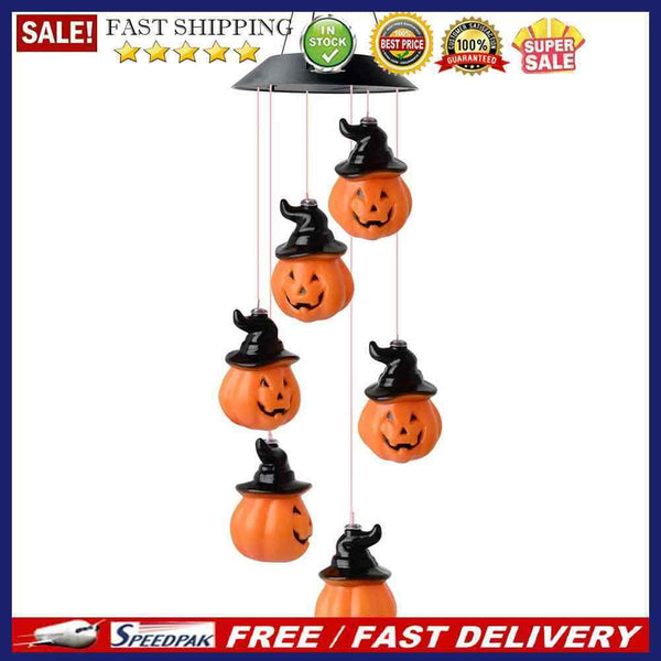 LED Energy-Saving Halloween Pumpkin Lantern Hanging Decorative Wind Chime B