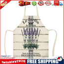 Kitchen Linen Apron Lavender Print Home Restaurant Cooking Baking Bib Dress