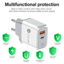 25W PD QC3.0 Mobile Phone Wall Charging USB Type C Fast Charger (White EU) Newly