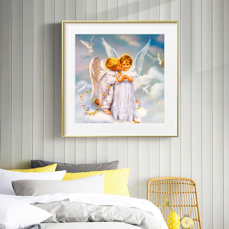 Rhinestone Picture Drawing 5D DIY Angl Full Round Drill Diamond Painting Art
