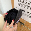 Women Heart Flower Pen Bag Small Zipper Cosmetic Bag (Black Little Heart) Newly