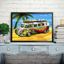 DIY Diamond Painting Kits Full Round Drill Home Wall Decor Beach Bus
