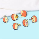 Cute Lapel Pin Violin Hedgehog DIY Decoration Cartoon Brooch Badge Enamel Pin
