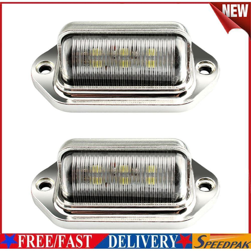 2pcs Car License Plate Light 12-24V Truck Trailer 6LED Tail Step Side Lamp