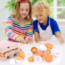 6pcs Kids Wooden Simulation Eggs Kitchen Pretend Play Easter Decor Children Toys