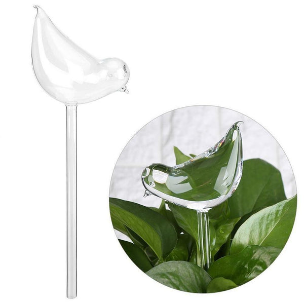Glass Plant Flowers Water Feeder Self Watering Bird Waterer Device*1 X0A5