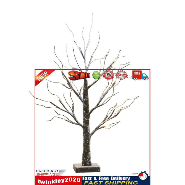 Birch Tree Lighted Fairy Spirit 24 LED Tabletop Light up Tree Lamp (Black) Newly