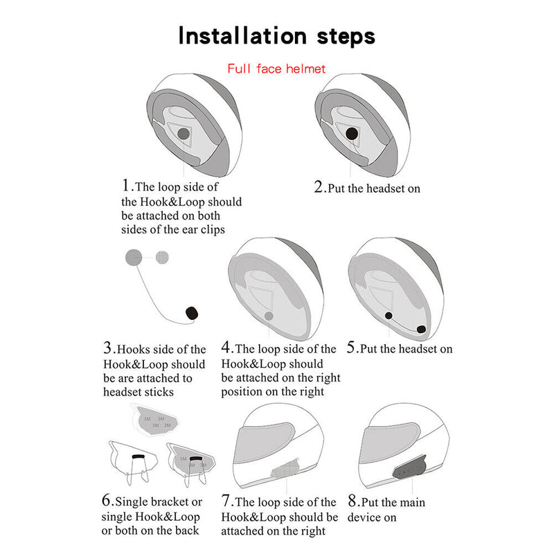 Helmet Headset Wireless Motorcycle Helmet Headphones Stereo Earphone with Lights