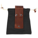 Outdoor Leather Canvas Bushcraft Bag Camp Foraging Pouch with Belt (Black) Newly