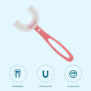 Silicone U-shaped Toothbrush 360 Degree Soft Brush for Kids (Handle Pink) Newly