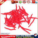 50pcs Red Worm Soft Lure Earthworm Shrimp Bass Fishing Bait (4cm Dark Red) Newly