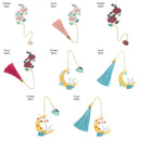 style Metal Tassel Tassel Book Clip Brass Bookmark Painted Pagination Mark
