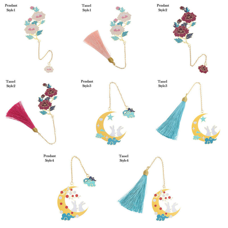 style Metal Tassel Tassel Book Clip Brass Bookmark Painted Pagination Mark