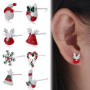 Jewelry 8Pcs/Set Santa Gift Deer Christmas Tree Snowflake Stud Earrings Xams