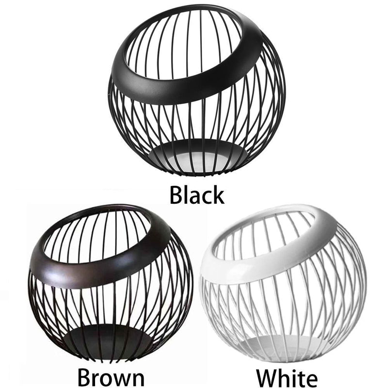 Style Modern Home Storage Basket Woven Iron Wire Hollow Storage Fruit Plate