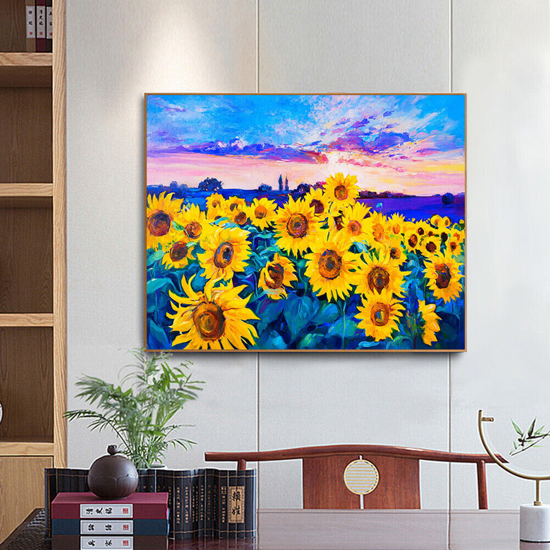 Sunflower Field Oil Paint By Numbers DIY Home Decoration Gift Wall Pictures Kit