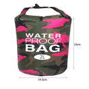 Waterproof Swimming Bag Camouflage Outdoor Camping Dry Sack (2L Rose Red) Newly